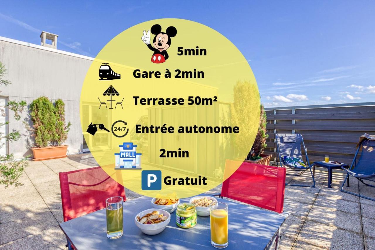 La Terrasse Disney/Gare/Centre A 3Min Parking Free Montévrain Exterior foto